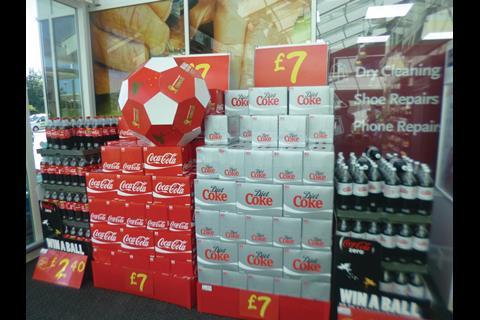 Asda Canterbury's Coca Cola display